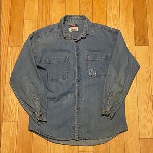 Levi's Faded Blue Denim Button-Up Shirt